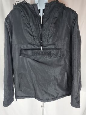 Men's Black Pullover Hooded Jacket